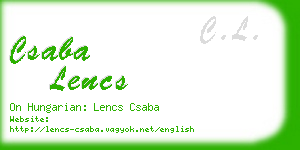 csaba lencs business card